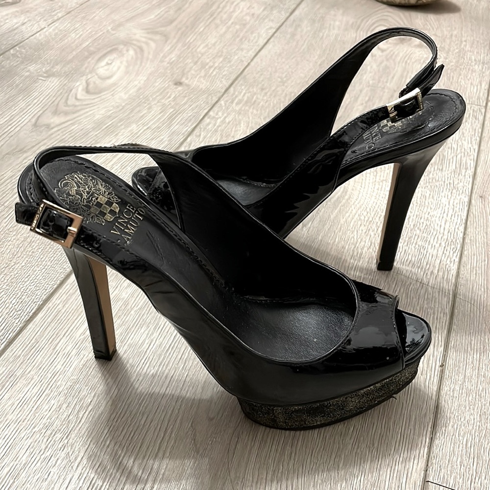 Vince Camino black patent heels (platform accent) 6